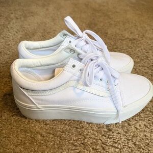 Vans Women's Classic White Platform Sneakers